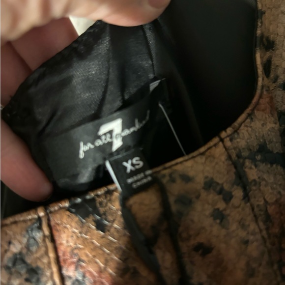 7 For All Mankind Faux Leather snakeskin Dress Sleeveless Midi. XS NWTs - Picture 14 of 17